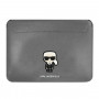 Karl Lagerfeld KLCS16PISFG Laptophülle 16 Zoll, Saffiano Ikonik Karl, silber