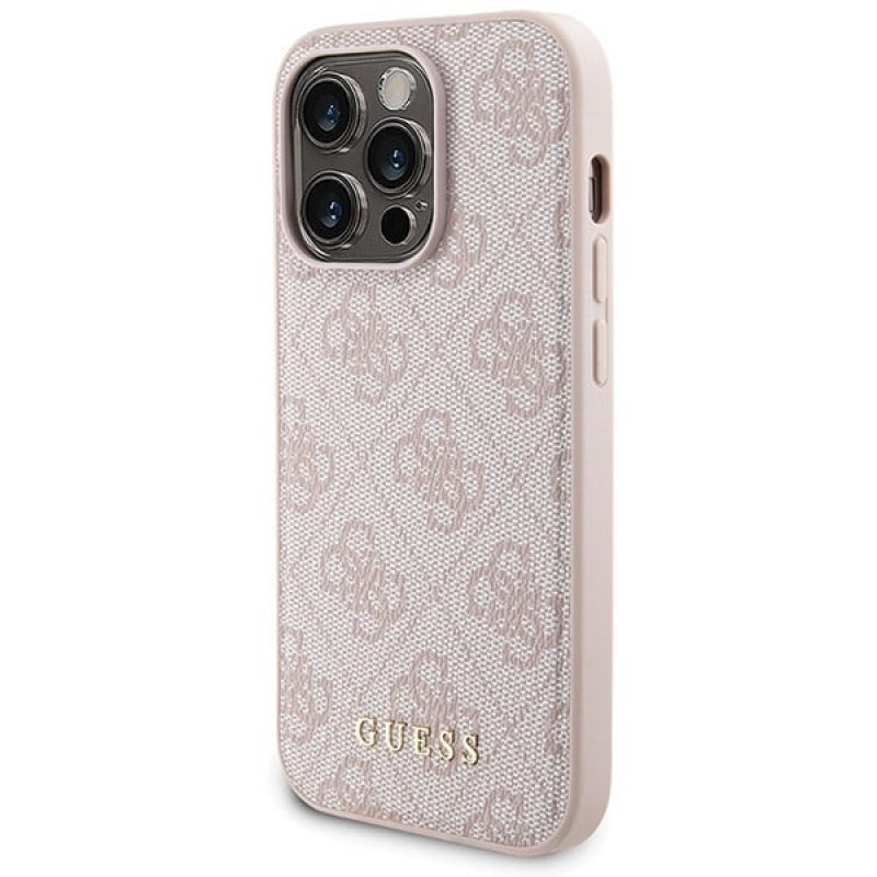 Guess GUBPM5P15L4GEMGP Apple iPhone 15 Pro Hardcase + 5000 mAh MagSafe Powerbank Set, 4G Metal Logo, Pink