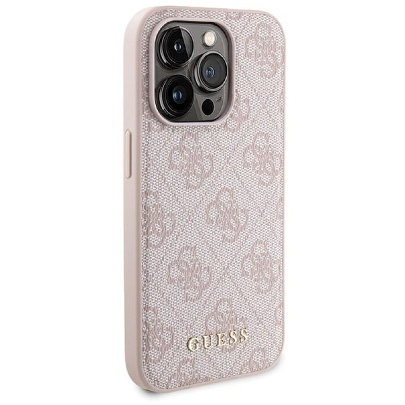 Guess GUBPM5P15L4GEMGP Apple iPhone 15 Pro Hardcase + 5000 mAh MagSafe Powerbank Set, 4G Metal Logo, Pink