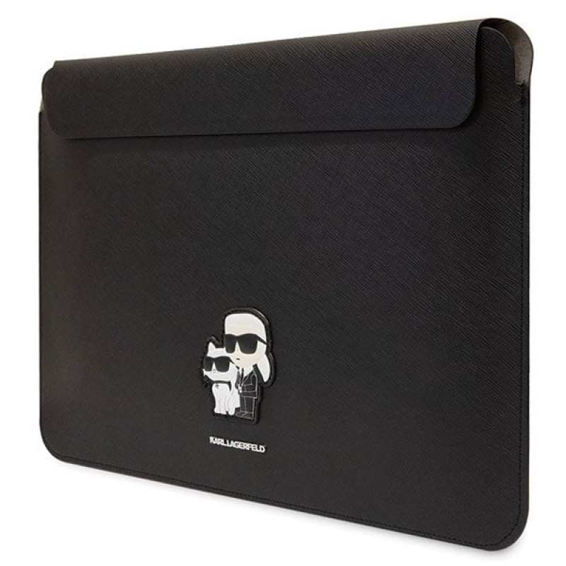 Karl Lagerfeld KLCS14SAKCPMK Laptophülle für 14", schwarz, Saffiano Karl&Choupette