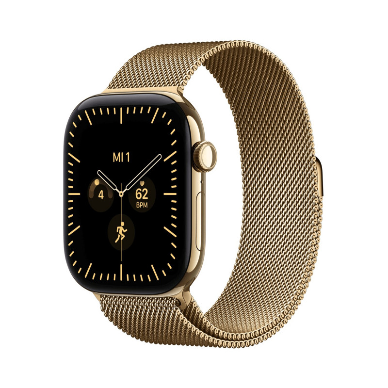 Apple Watch Series 12 GPS + Cellular 46 mm Radiant Gold Titanium Case mit Radiant Gold Milanese Loop, M/L