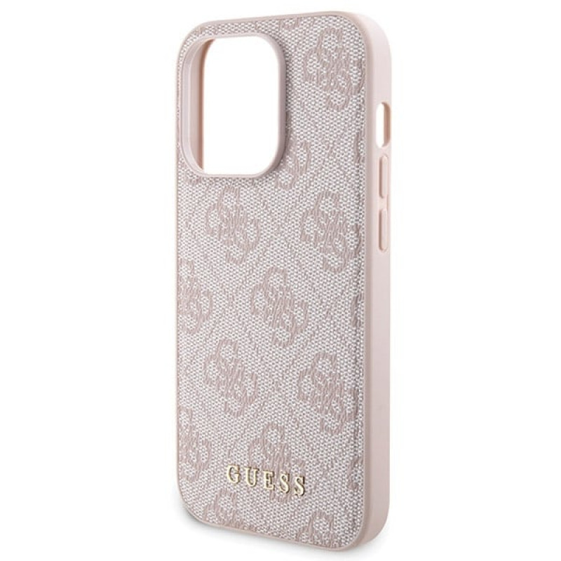 Guess GUBPM5P14L4GEMGP Apple iPhone 14 Pro Hardcase + 5000 mAh MagSafe Powerbank Set, 4G Metal Logo, Pink