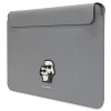 Karl Lagerfeld KLCS16SAKCPMG Laptophülle für 16 Zoll, silber, Saffiano Karl&Choupette