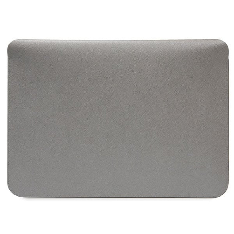 Karl Lagerfeld KLCS16SAKCPMG Laptophülle für 16 Zoll, silber, Saffiano Karl&Choupette