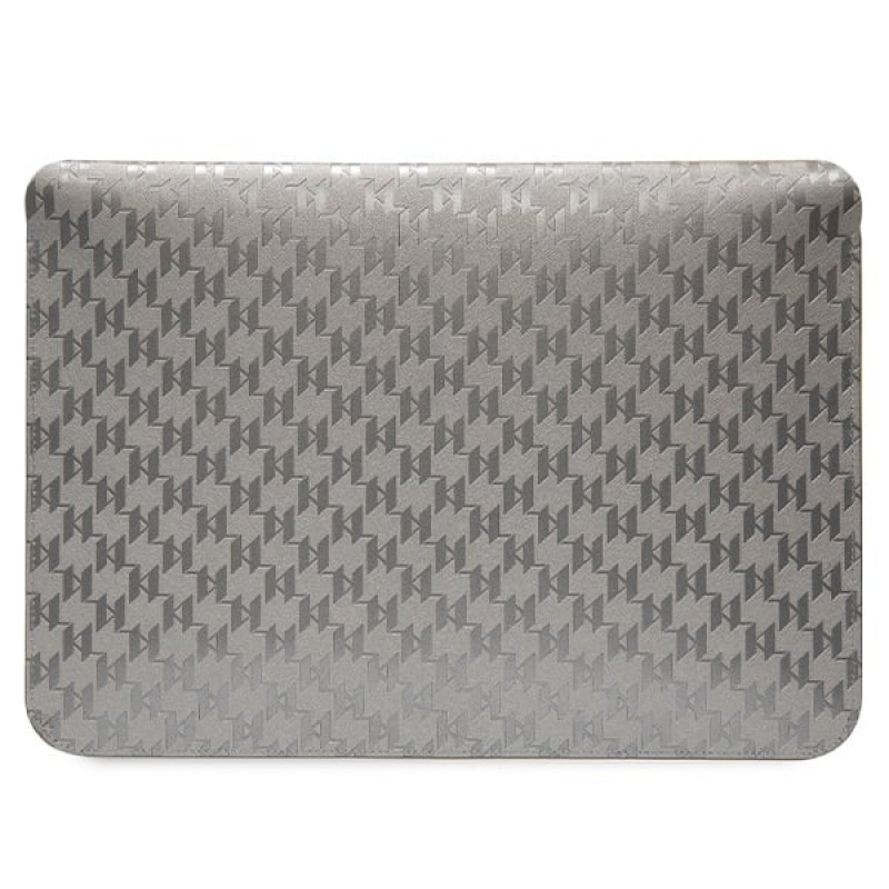 Karl Lagerfeld KLCS14SAKHPCG Laptophülle für 14 Zoll, silber, Saffiano Monogram Choupette
