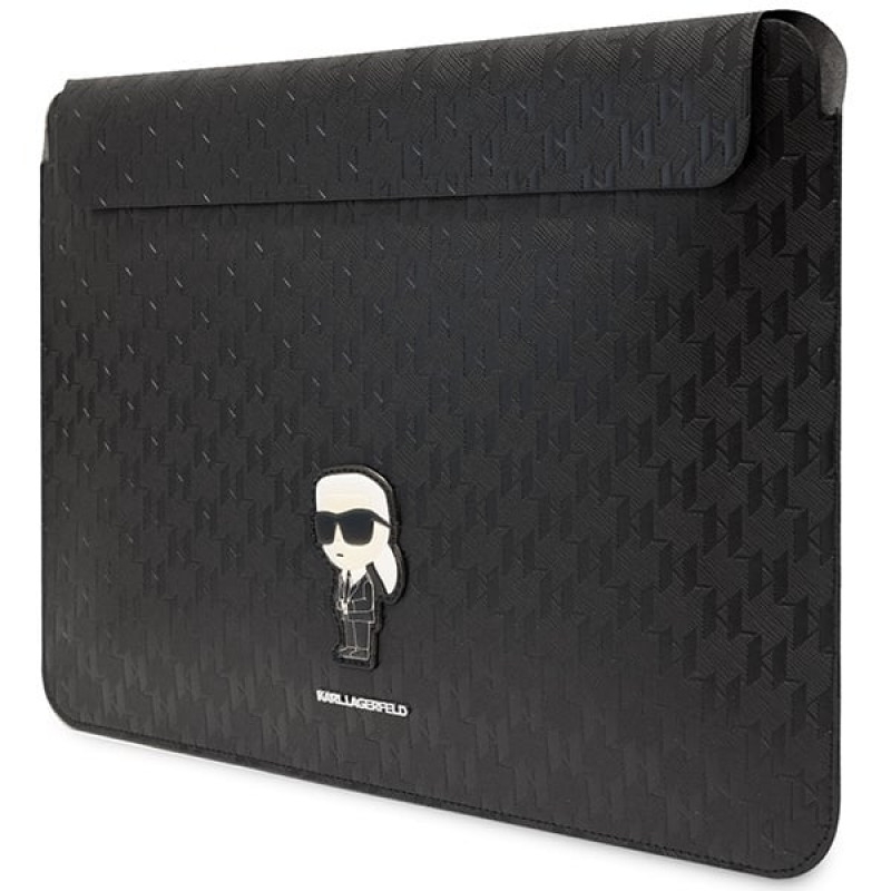 Karl Lagerfeld KLCS14SAKHPKK Laptophülle für 14 Zoll, schwarz, Saffiano Monogram Ikonik