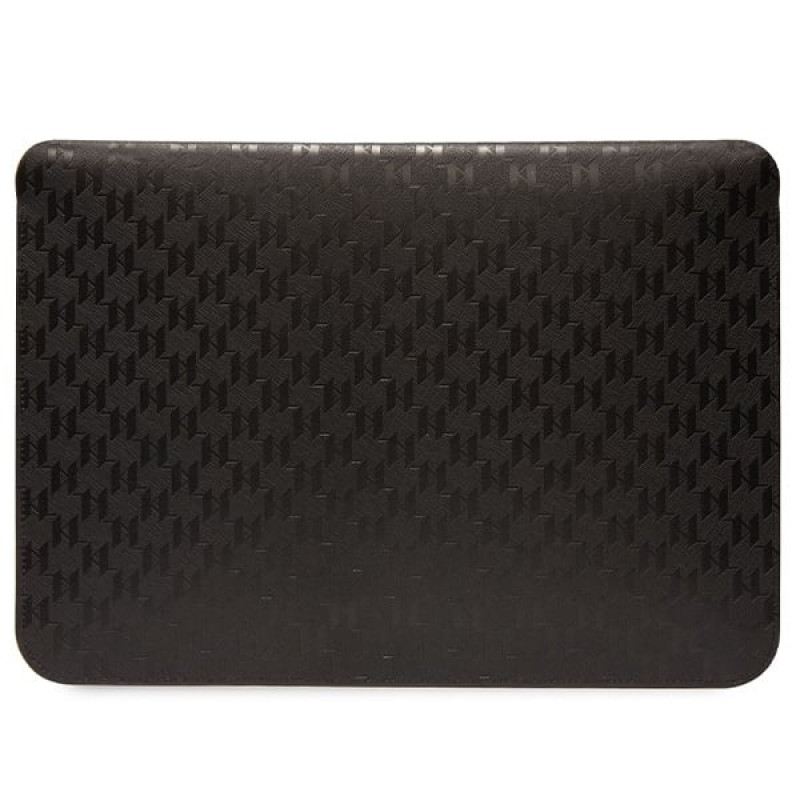 Karl Lagerfeld KLCS14SAKHPKK Laptophülle für 14 Zoll, schwarz, Saffiano Monogram Ikonik