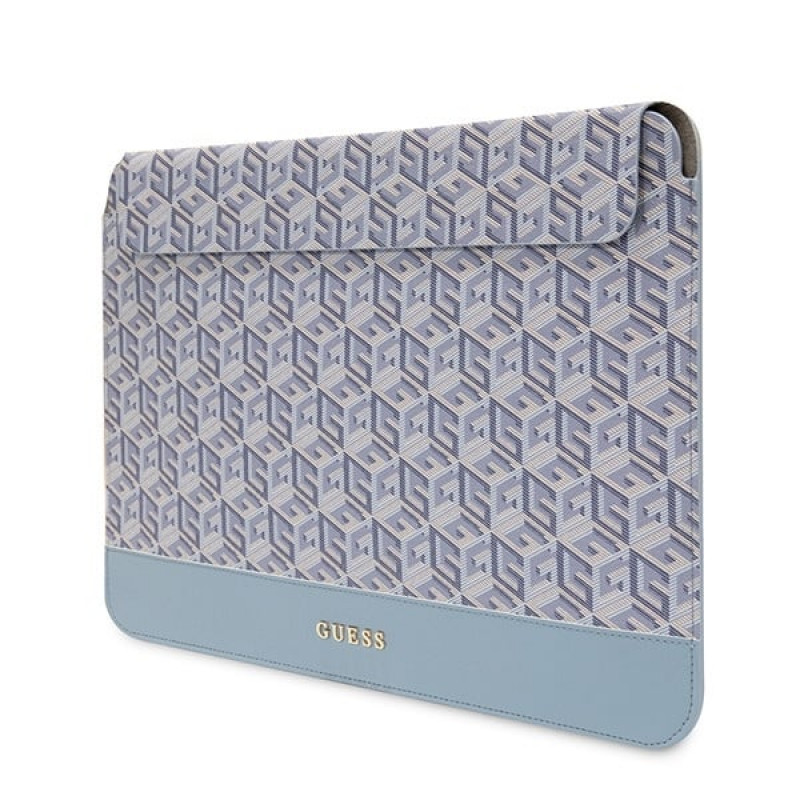 Guess GUCS16HGCFSEB Laptophülle für bis zu 16 Zoll, GCube Stripe, blau
