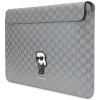 Karl Lagerfeld KLCS14SAKHPKG Laptophülle für 14 Zoll, silber, Saffiano Monogram Ikonik