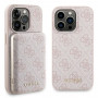 Guess GUBPM5P15X4GEMGP Apple iPhone 15 Pro Max Hartschalenhülle + 5000 mAh MagSafe-Powerbank-Set, 4G Metal Logo, pink