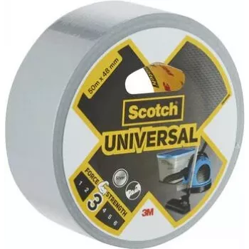 3M 1900 Silbernes Gewebeband, 48 mm x 50 m, 6 Rollen – Vielseitiges Bündeln, Reparieren, Abdichten 7100205300