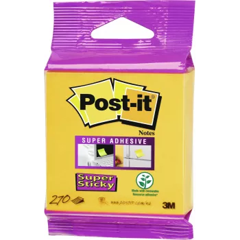 3M Post-it Super Sticky Haftnotizen 2014-S, 76x76 mm, Narzissengelb, 270 Blatt