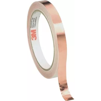 3M Scotch 1181 Kupferfolie Abschirmband, 16,5 m x 6 mm, leitfähiger Acrylkleber, 1 Rolle 11816
