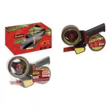 3M Scotch HV5066DB Handabroller für Packband bis 50 mm x 66 m, Metallrahmen, Blau/Grau