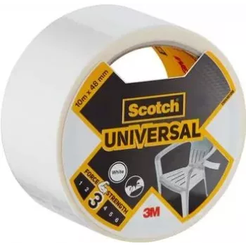 3M Universal-Klebeband, Weiß, 48 mm x 10 m, 6 Rollen – Bündeln, Befestigen, Schützen, Reparieren, Versiegeln 7100205294