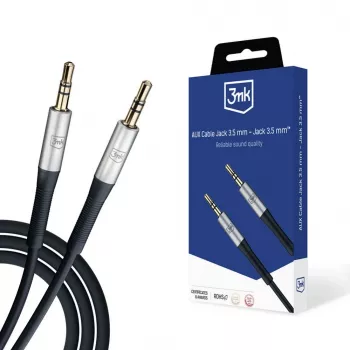 3MK AUX-Kabel Klinke 3,5 mm - Klinke 3,5 mm, 1 m, Schwarz