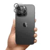 3MK Lens Pro Full Cover Kameralinsen-Schutz aus gehärtetem Glas für iPhone 14 Pro / 14 Pro Max mit Aluminiumrahmen und Montagerahmen (1 Stück, Schwarz)
