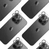 3MK Lens Pro Full Cover Kameralinsen-Schutz aus gehärtetem Glas für iPhone 14 Pro / 14 Pro Max mit Aluminiumrahmen und Montagerahmen (1 Stück, Schwarz)