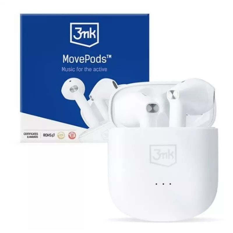 3MK MovePods 6.5 Stunden Bluetooth 5.3 True Wireless Earbuds Weiß