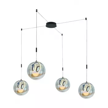 40W LED-Pendelleuchte 2000lm Neutralweiß 4000K Schwarz Aluminium 400mm