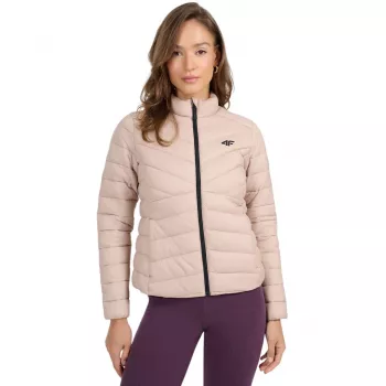 4F Damen Beige Jacke F0855 2XL - Leichtes Polyester, durchgehender Reißverschluss, Frühjahr/Sommer