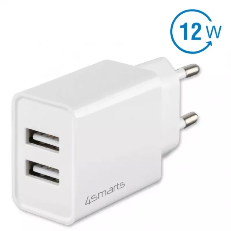 4SMARTS VoltPlug Dual 12W Wandladegerät (ohne Kabel), Weiß
