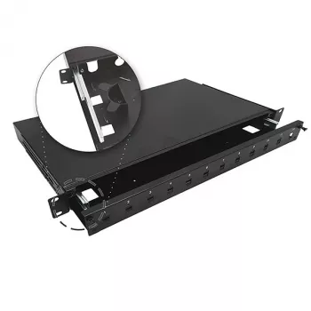 A-LAN Alantec Teleskop-Glasfaser-Patchpanel 12xSC Simplex / 12xLC Duplex 19 inch 1U mit Montagezubehör (Kabelverschraubungen, Kabelbinder) (FOP-1U-12SCS-C-P)