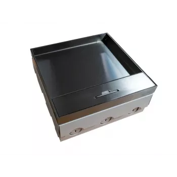 A-LAN Bodensteckdose 12M - 12-Modul Bodensteckdose für Standardsteckdosen 22,5x45 mm (45x45 mm), Schrägmontage