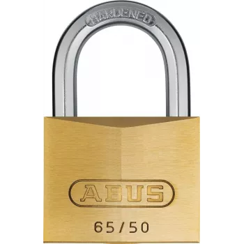 ABUS 65/50 KD Vorhängeschloss – Massiver Messingkörper, gehärteter Stahlbügel, gleichschließend