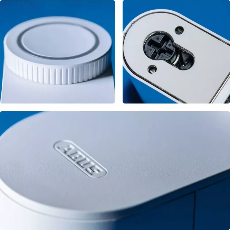 ABUS ABLO10000W Funk-Türschlossantrieb – Aufputzmontage für Euro-Profilzylinder, Weiß