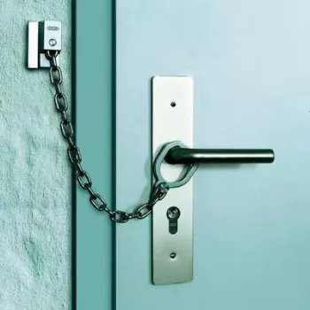 ABUS ABTS21540 Türkette mit Sicherheitsring, vernickelter Stahl, 215 mm