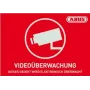 ABUS AU1421 Rechteckiger rot/weißer selbstklebender Alarm-Aufkleber 74 x 52,5 mm