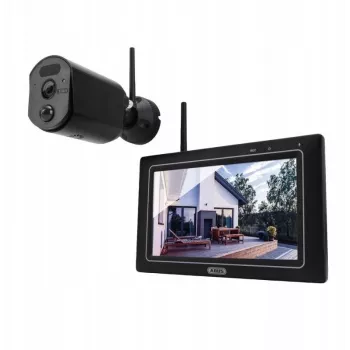 ABUS EasyLook BasicSet Kabelloses Videoüberwachungssystem - 7-Zoll-Monitor + 1 IP66-Kamera, Infrarot-Nachtsicht, 2,4 GHz