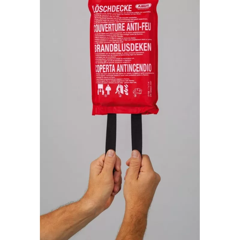 ABUS LD1118 Löschdecke 100 x 100 cm Glasfaser Rot DIN EN 1869:2001 86672