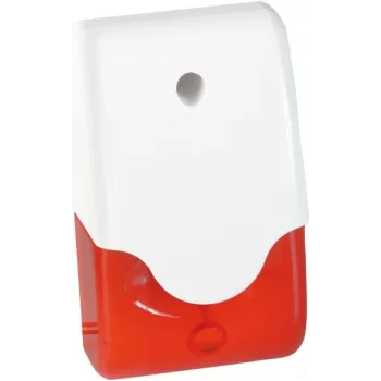 ABUS Security-Center SG1681 Mini-Sirene mit Blitzlicht, Rot, 12 V DC, 105 dB, IP44, kabelgebunden, Innen-/überdachter Außenbereich