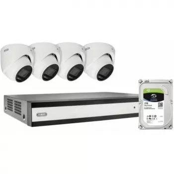 ABUS SECURITY-CENTER TVVR33843D 8-Kanal Hybrid Analog/IP-Rekorderset mit 4 Mini-Dome-Kameras