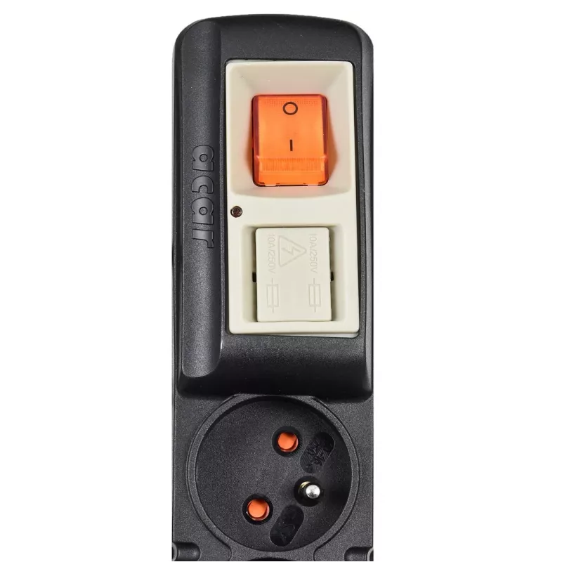 Acar S8 PRO 1.5m Überspannungsschutzleiste - 8 Schuko-Steckdosen, Schwarz