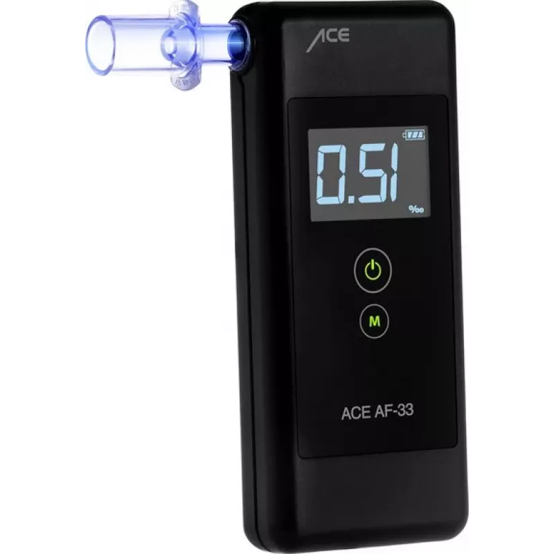 ACE OF SWEDEN AF-33 Digitaler Alkoholtester Dunkelgrau, 0,00–5,00 ‰, LCD-Display, Halbleitersensor, 2x AAA 107075