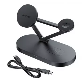 ACEFAST 15W Qi Wireless Charger für iPhone mit MagSafe, Apple Watch und Apple AirPods Standhalter Magnetisch Schwarz