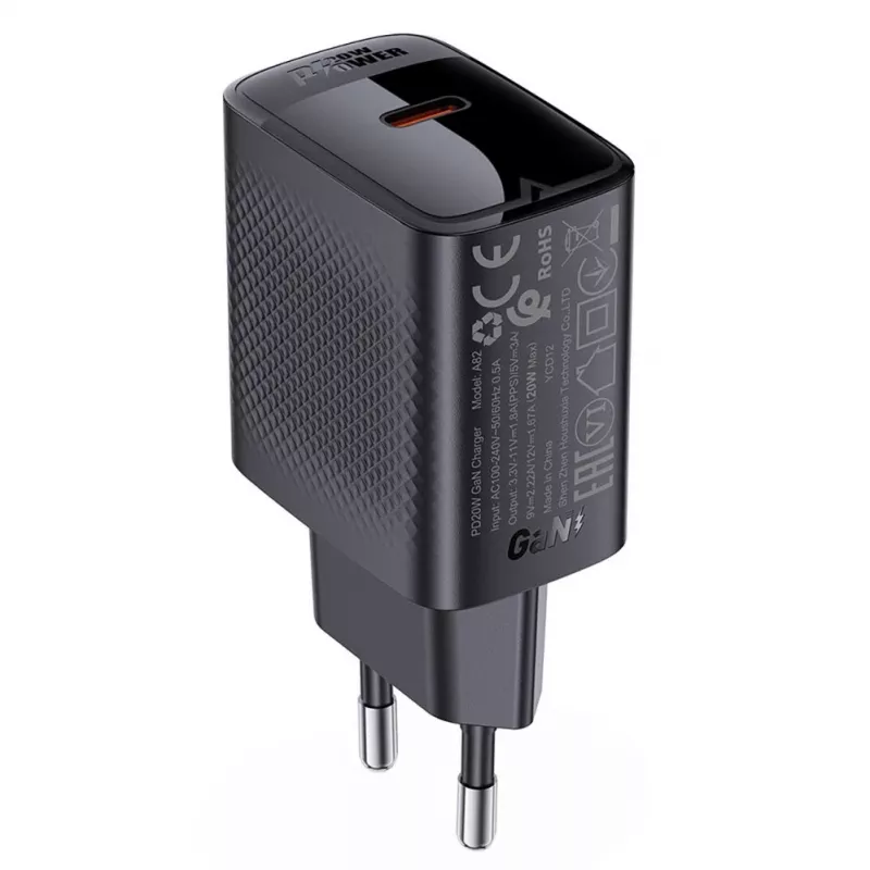 ACEFAST A82 GaN USB-C PD 20W Wall Charger - Black
