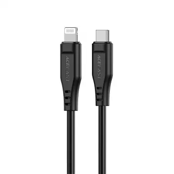 Acefast Apple Lightning auf USB-C Kabel 1,2m 30W 3A MFI-zertifiziert Schnelllade- und Daten-Sync-Kabel Schwarz