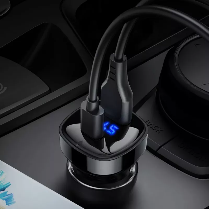 ACEFAST Auto-Ladegerät 66W USB Type C / USB, PPS, Power Delivery, Quick Charge 4.0, AFC, FCP Schwarz (B4 black)