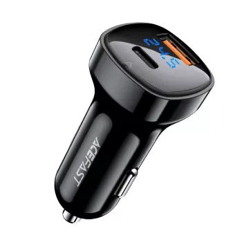 ACEFAST Auto-Ladegerät 66W USB Type C / USB, PPS, Power Delivery, Quick Charge 4.0, AFC, FCP Schwarz (B4 black)
