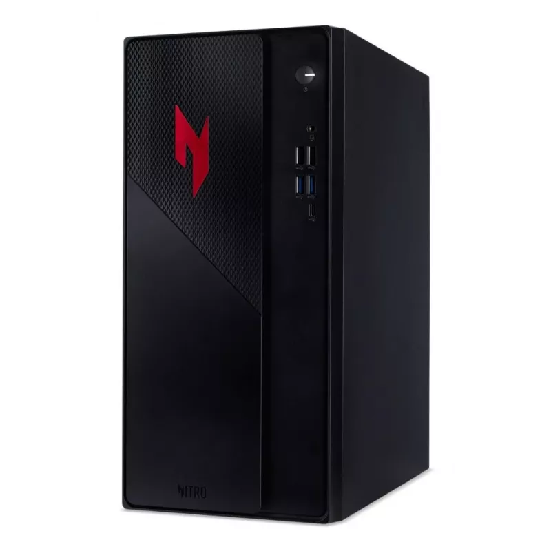 Acer Nitro N20-101 Gaming Desktop PC, Intel Core i5-13400F, 32GB DDR4, 1TB NVMe SSD, NVIDIA GeForce RTX 3050, Windows 11 Home, Schwarz mit roten Akzenten