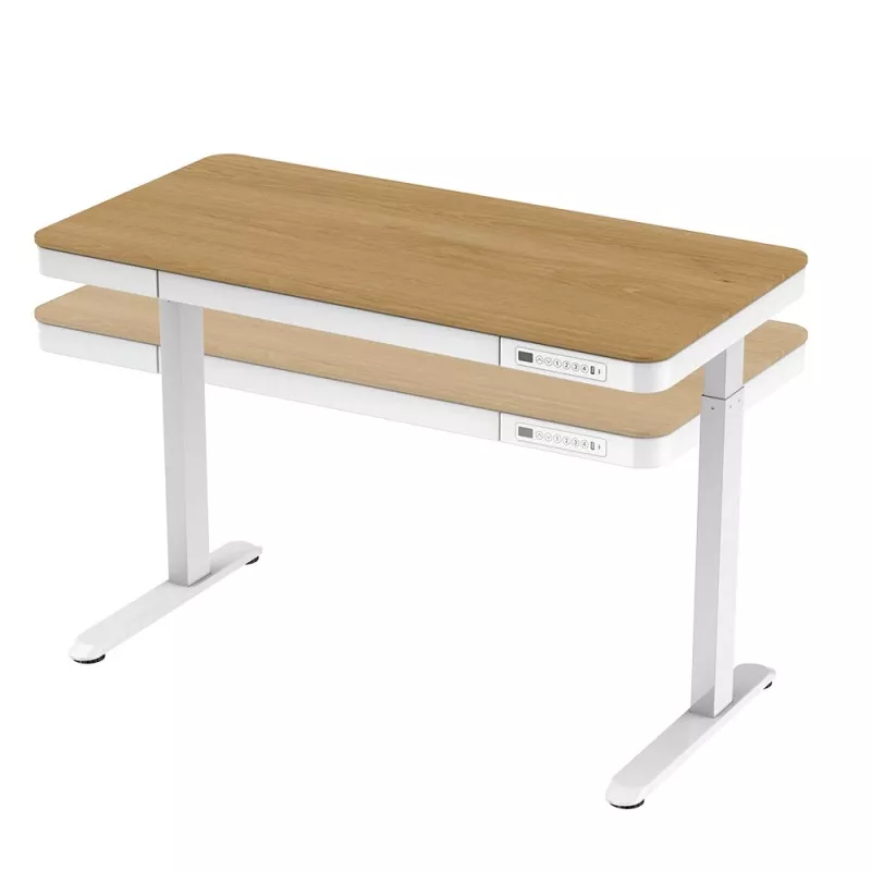 ACJ ACTIVEJET Elektrisch höhenverstellbarer Schreibtisch 120x60 ET119S Weiß/Eiche