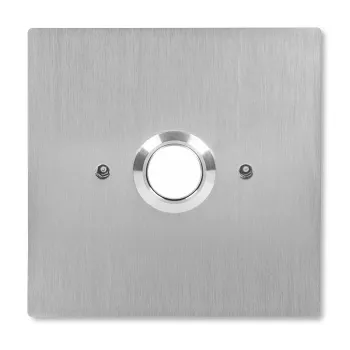 ACO INS-OB-60 beleuchteter, bündig montierter Schließerkontakt-Taster, Edelstahl, für O60 Elektroinstallationsdose