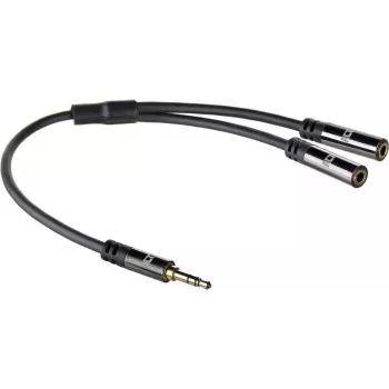 ACT AC3620 Audio-Splitter-Kabel 0,15 m 3,5 mm Stecker auf 2x Buchse Schwarz