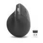 ACT AC5102 Ergonomische kabellose vertikale Maus, 1600 DPI, 6 Tasten, 2,4 GHz, umweltfreundliches recyceltes Plastik, Schwarz
