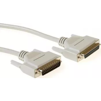 ACT AK4066 10m Serielles RS-232 Straight-Through-Kabel DB25 Stecker auf DB25 Buchse, umspritzt, doppelt geschirmt