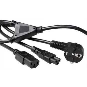 ACT AK5166 Netzkabel Y-Adapter Schuko auf C13 + C5 1,8m Schwarz